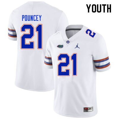 Youth Florida Gators #21 Ethan Pouncey NCAA Nike White Authentic Stitched College Football Jersey GOU8762IN